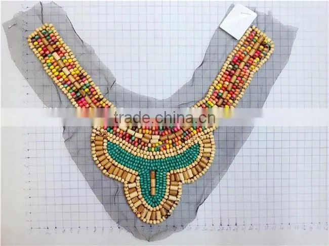 Wholesale Fashion Handmade Beaded Neckline Piece For Garment
