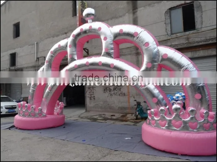 Oxford Cloth Pink Wedding Inflatable Arch/Inflatable Crown Arch