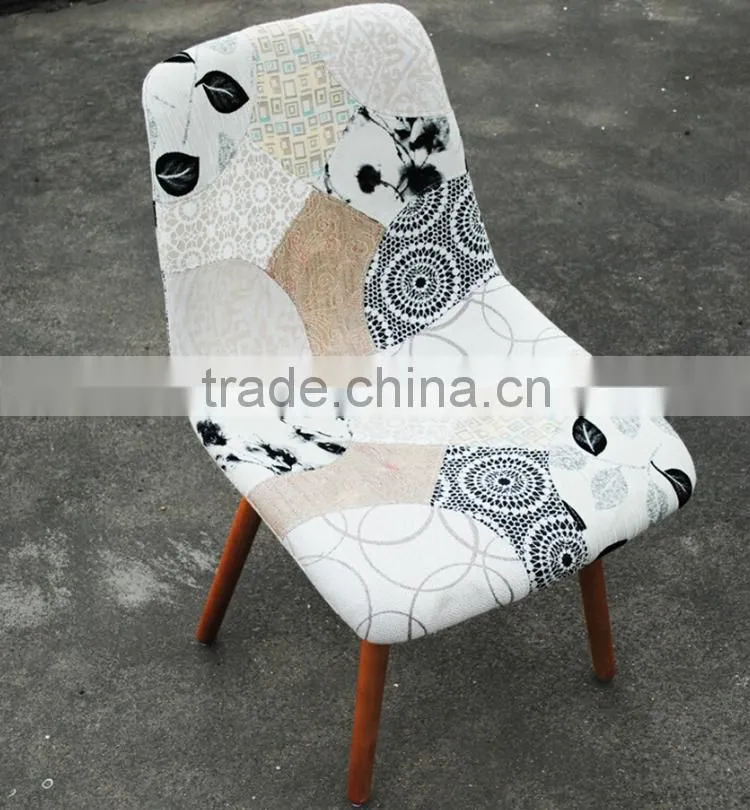 Patchwork dining room chairs cheap with four wood legs
