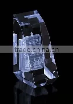 2016 Engraved car model cube shape decorative crystal paperweight