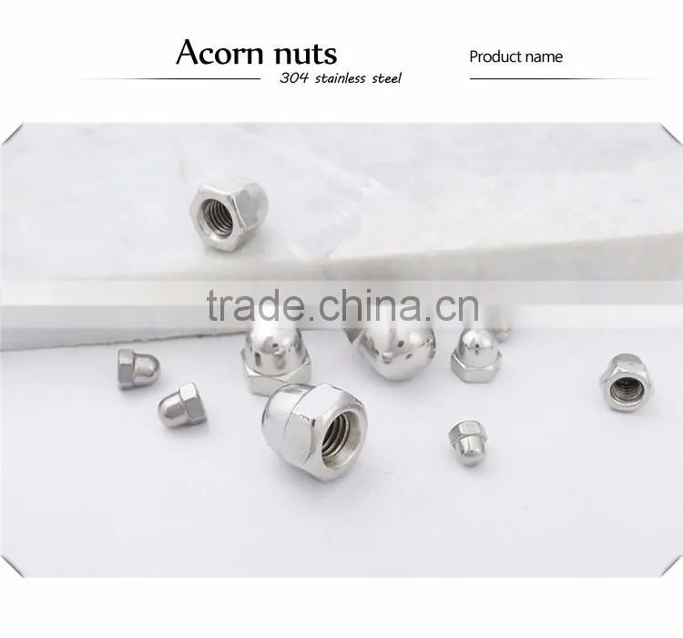 Alibaba manufacturer factory 304 stainless steel hex cap nut