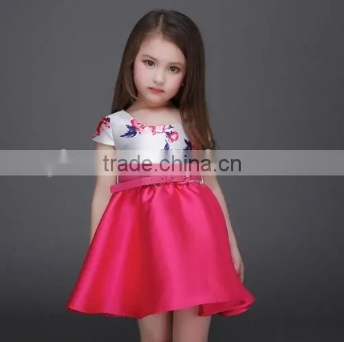 fashion sweet baby girl kids dresses for weddings free belt cheap satin kids anarkali dresses