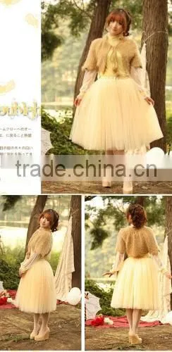 Fashion Women Bohemian Mesh Ball Gown Skirt A-Line Pleated Midi Swing Skirt