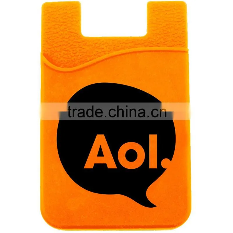 Useful promotional gift lovely color silicon card holder for mobile