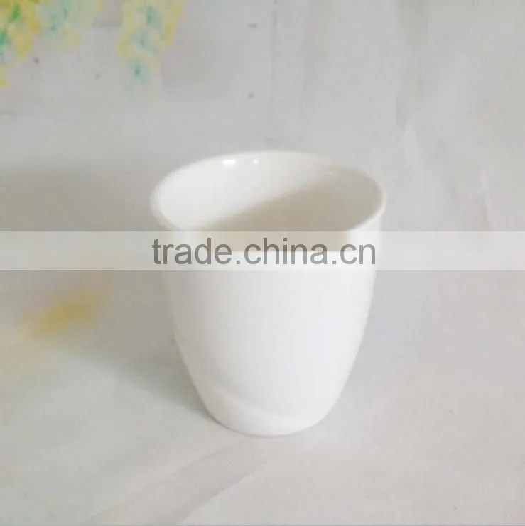 White Custom Wide Mouth Porcelain Handleless Tea Cups
