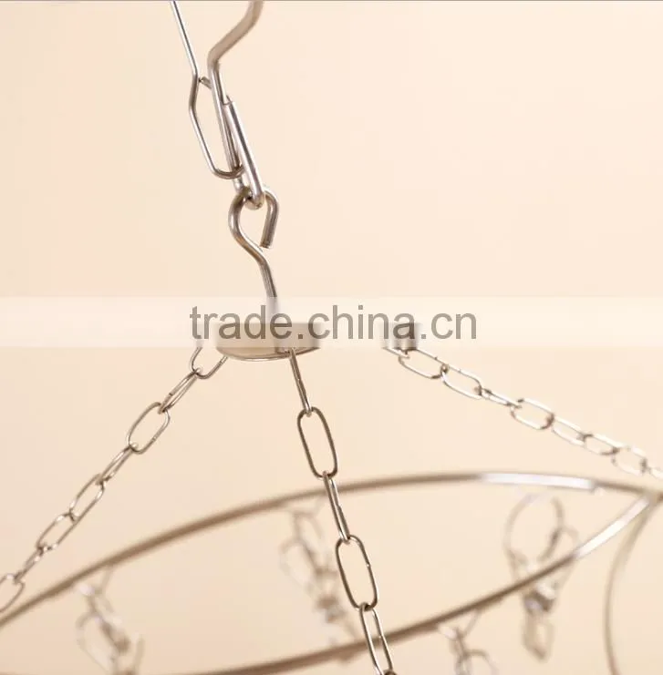 Clips Stainless Steel Clothes Hanger and Stainless steel Sock Hanger with 20 clips /stainless steel clothes rack