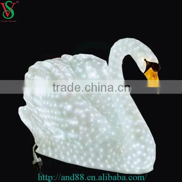 Animal led decorative motif 3d led swan light for garden ornaments