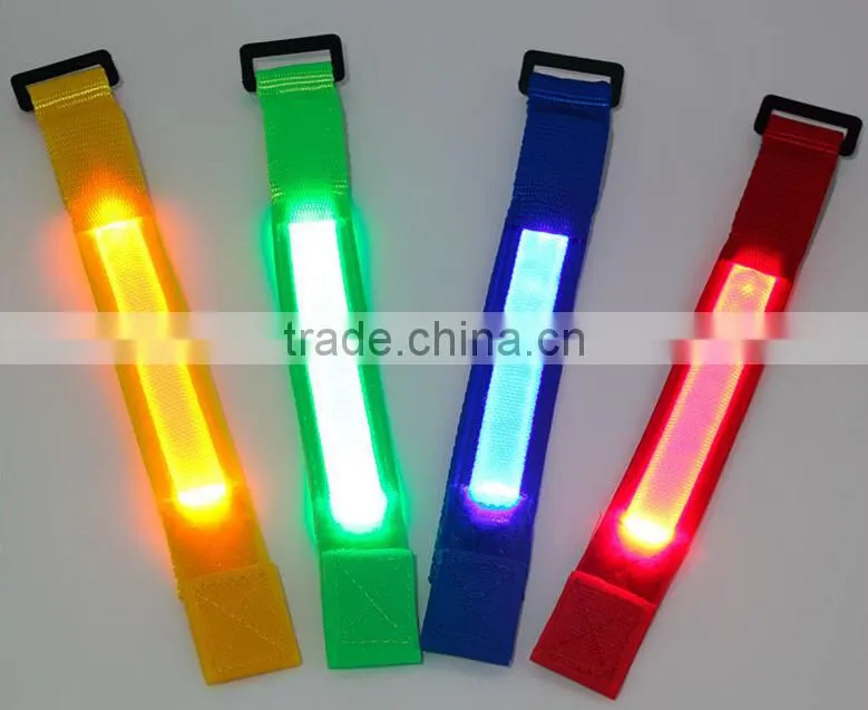 Wholesale High Quality Colorful Fashion Customized Nylon LED Flash Wristband