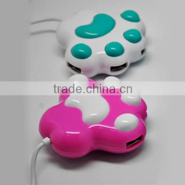 high speed mini 2.0 version portable 3port USB Hub with led back round light