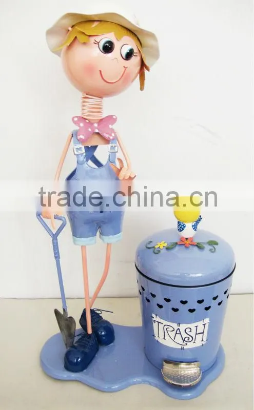 metal decor of garbage can