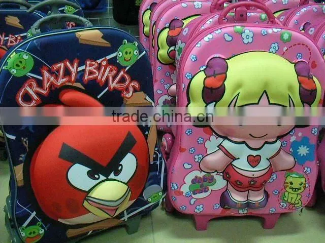 3D kids eva luggage bag with trolly kids luggage bag
