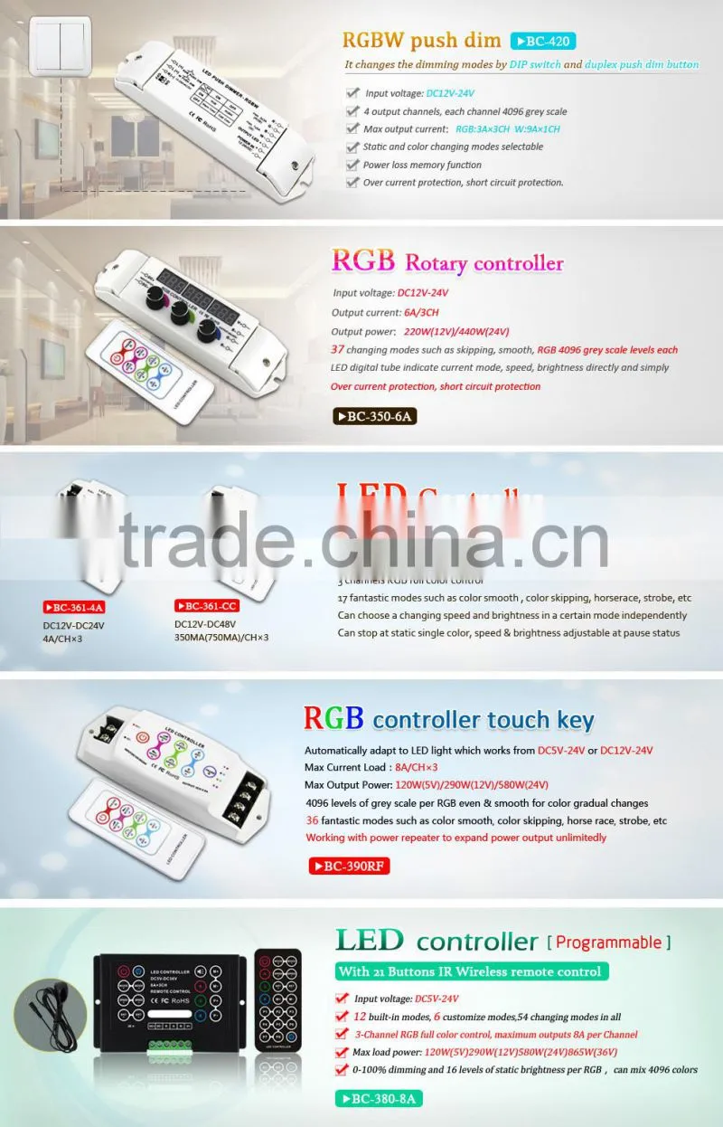 350mA/CH*3 channels RF Remote Mini led rgb controller