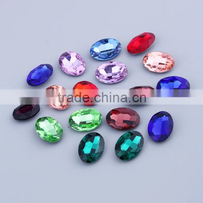 Oval shaped nail crystal stones for clothes decoration