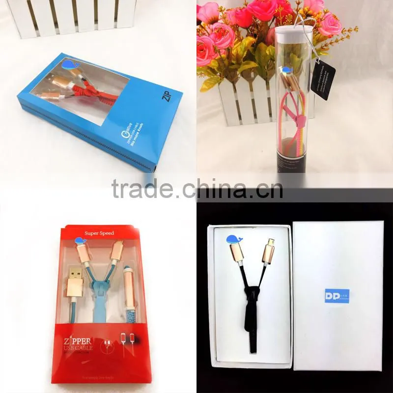 both ends micro and 5 pin usb zipper type c cable suitable for apple usb cable for android phone