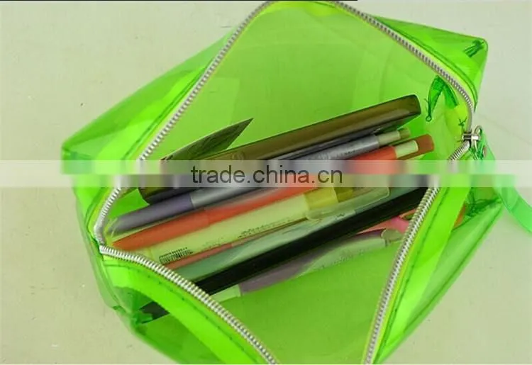 wholesale promotional clear plastic transparent unbranded pattern pencil case for office