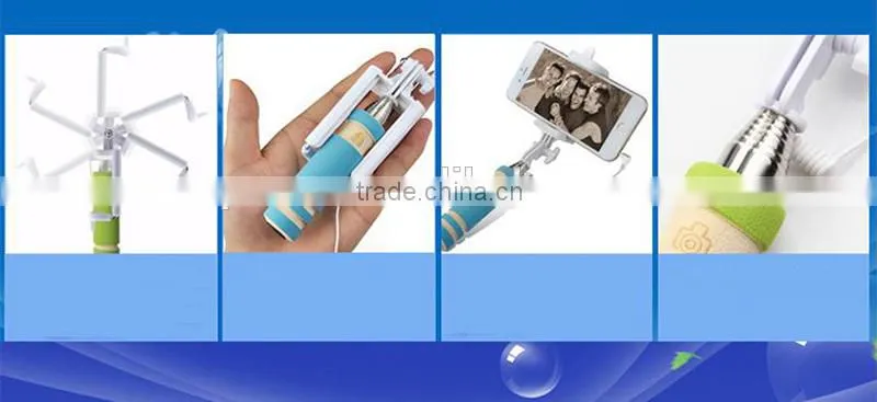 Wholesale factory cable take pole with cable NO need bluetooth No need charger Selfie stick