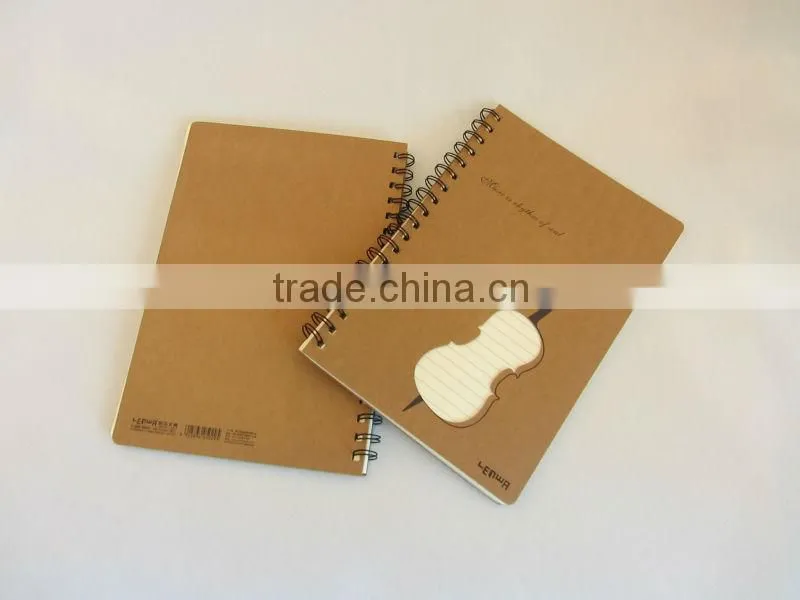 Violin die-cut spiral advertising notebook