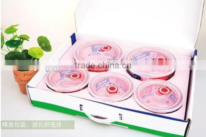 Round microwave heat-resistant glass container 5pcs/set