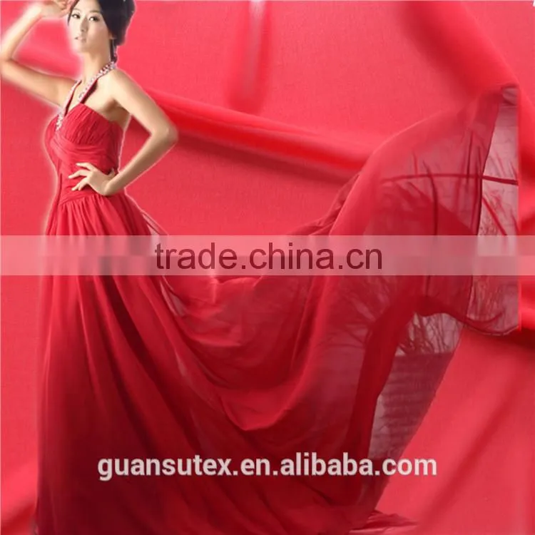 best selling 75D high density chiffon fabric for dress/satin