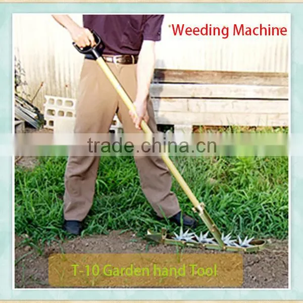 garden hand tools of simple structure,long handle manual hand rotary garden cultivator for weed ripper