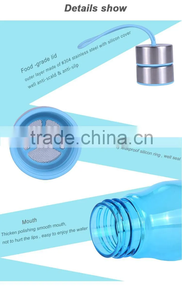 Custom Plastic Cups PC Shaker Water Bottle with Filter