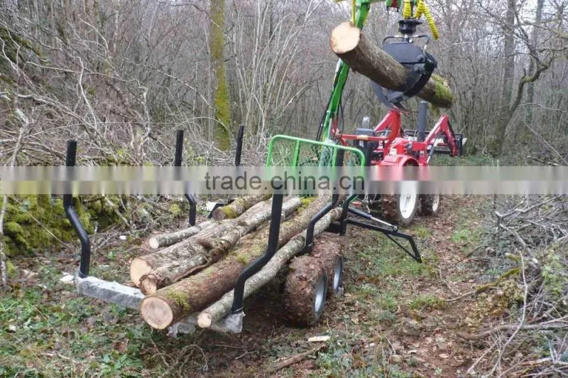 Top quality! log trailers with grapple/ log loader trailer with crane