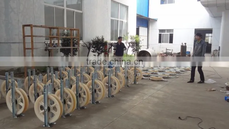 5 Bundled Cable / OPGW Conductor Pulley for Power Line Construction 800mm2 , Rubber Covered