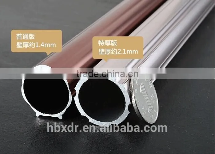 OEM single fancy aluminum window curtain rod,cheap curtain rod with end caps