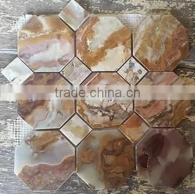Customizable LIGHT GREEN ONYX MOSAIC TILES COLLECTIONS