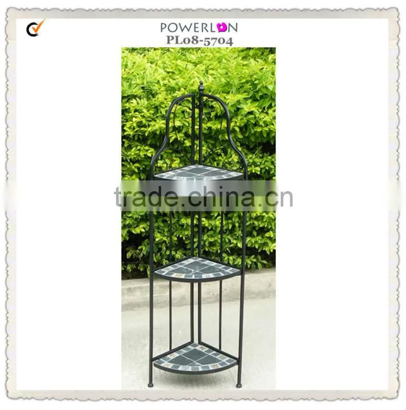 Vintage classic outdoor garden shelf mosaic garden display shelf