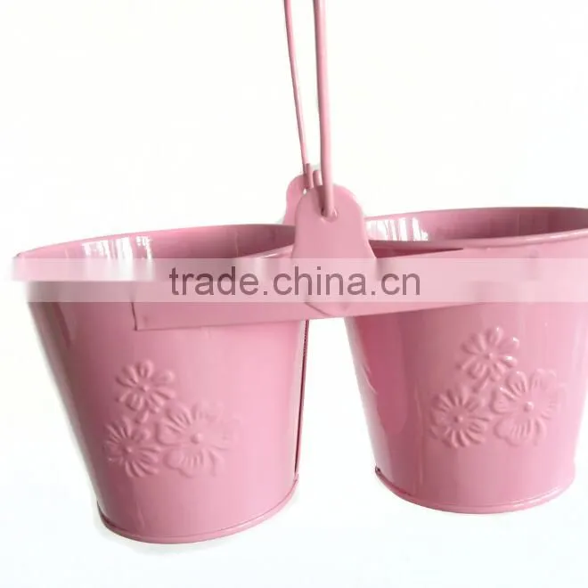 Wholesale metal hanging flower arrangements double flower pot