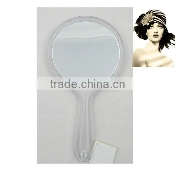 Personalized handheld mirror with 2X magnifying glass
