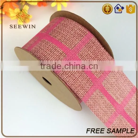2017 cheap wedding dcorative wholesale grosgrain ribbon with mesh fabric