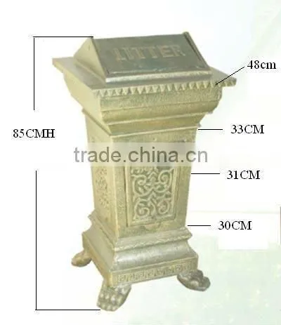 outdoor public cast iron dustbin