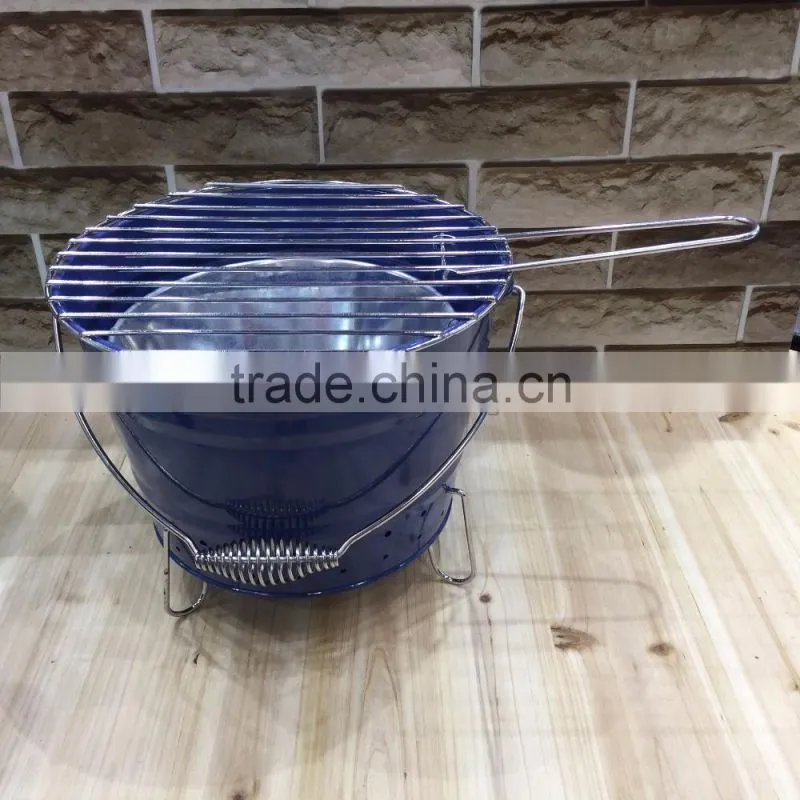 Hot Sales Colorful Outdoor Mini Charcoal Bucket Portable BBQ Grill for Camping