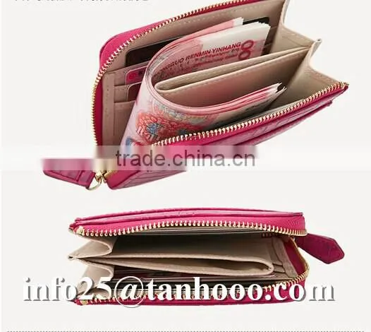 Sexy clip/crocodile leather women purse/leather coin bag