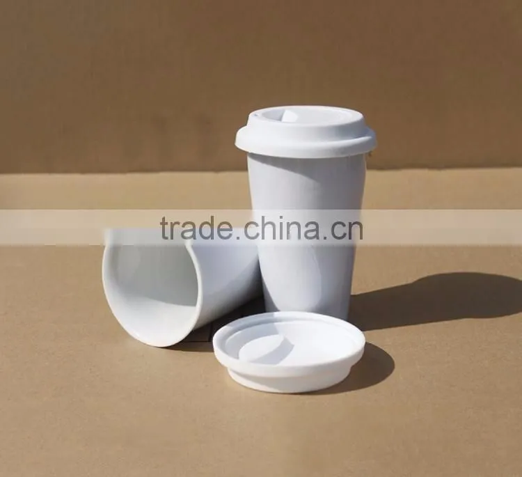 custom ceramic coffee mug with silicone lid