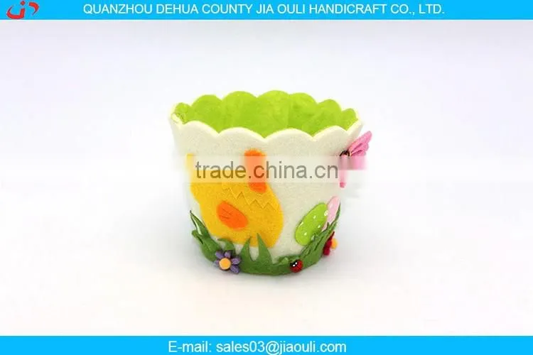 Popular sale EASTER decoration crackle glazed Ceramic Chicken planter