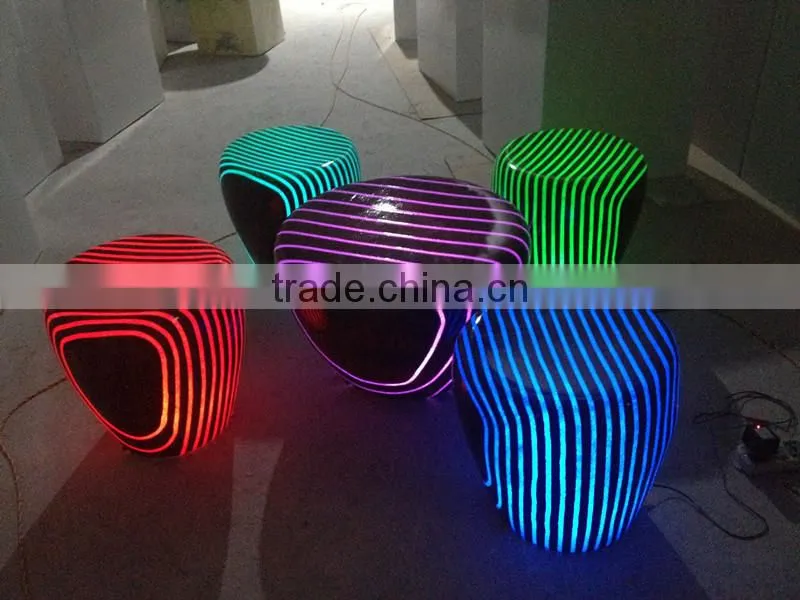 led high bar stool/RGB lighting PE chair