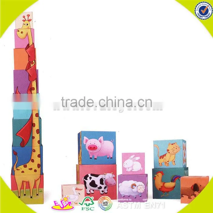 Wholesale beautiful style kids wooden butterfly shape block toy cute wooden block toy W13D024