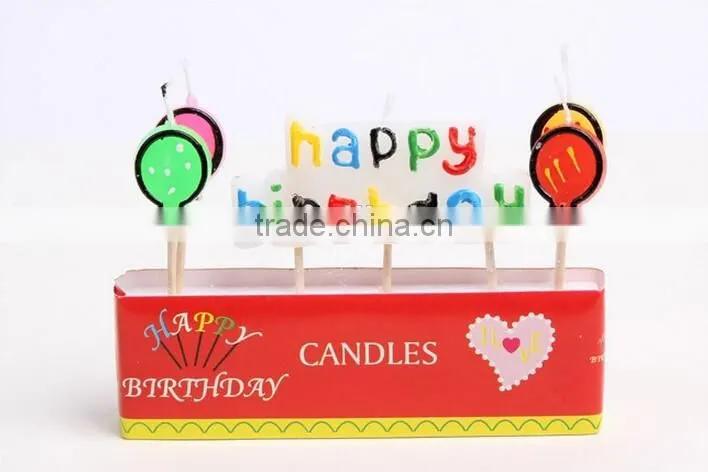 Colourful Character and Balloon Happy Birthday Candle