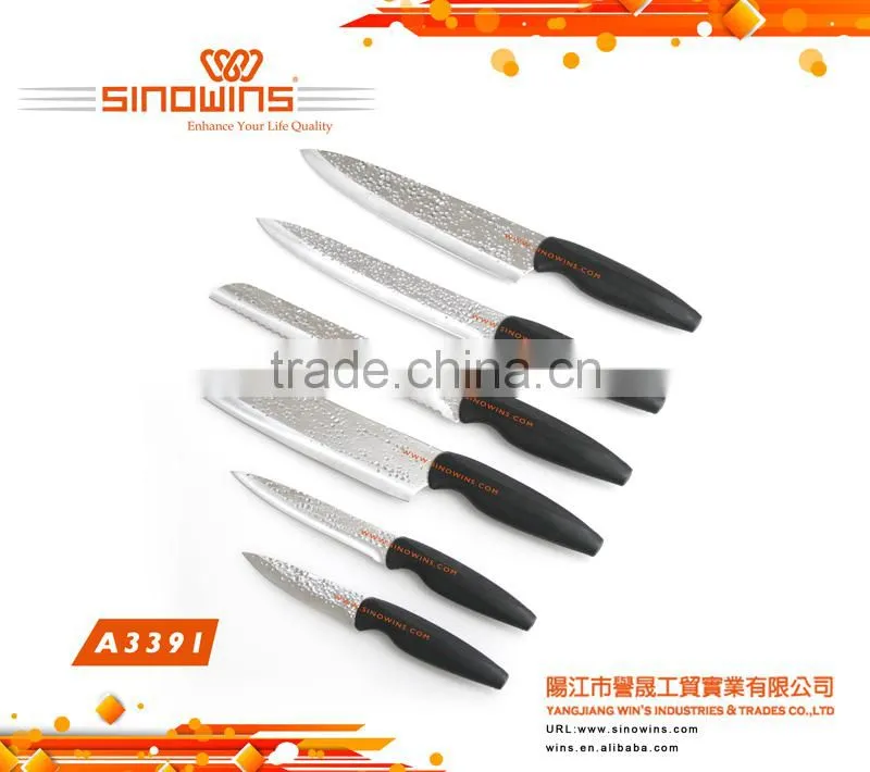 Fashionable and Durable 5pcs Non-stick Coating Knife Set