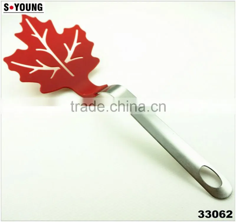 33062 Stainless steel handle maple leaf Kitchen nylon shovel spatula turner, cake, egg turner spatula shovel
