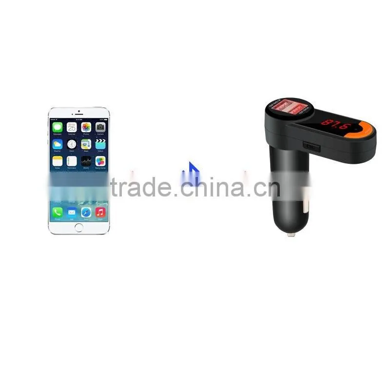 2016 hot mini LED Display Bluetooth handsfree Car FM Transmitter MP3 Player with USB Car Charger