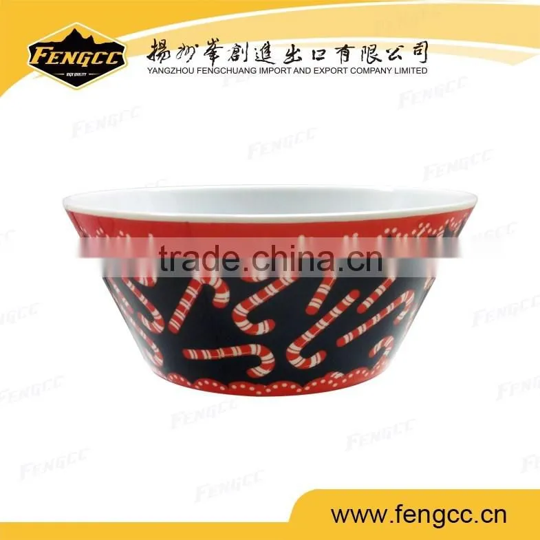 Beautiful pattern round melamine bowl for fast food