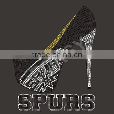 Spurs Nation hot fix rhinestone transfer for T shirt