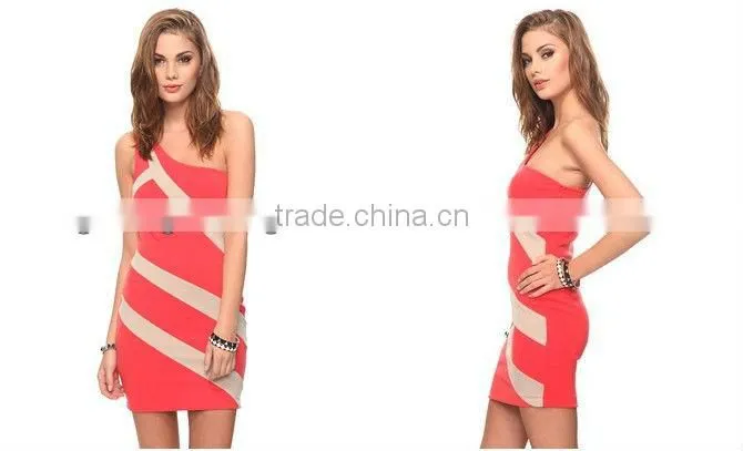 sinkar clothes sexy ladies one shoulder bodice club cocktail dress