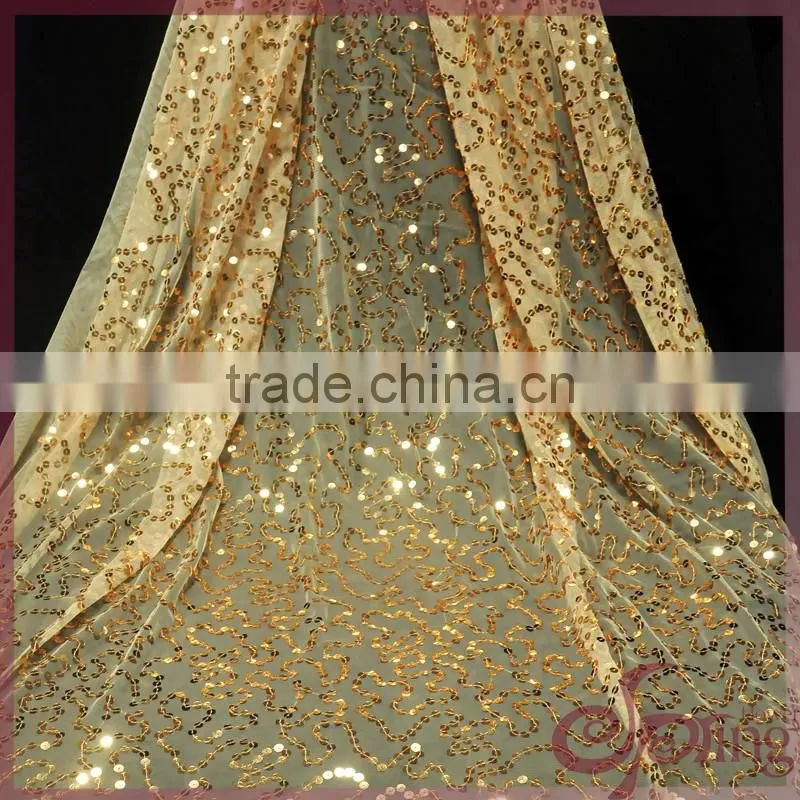 6.75mm scattered sequin pattern on the tulle mesh