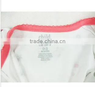 100% cotton interlock Lovely fashion design soften handfeel infant clothes ,baby rompers
