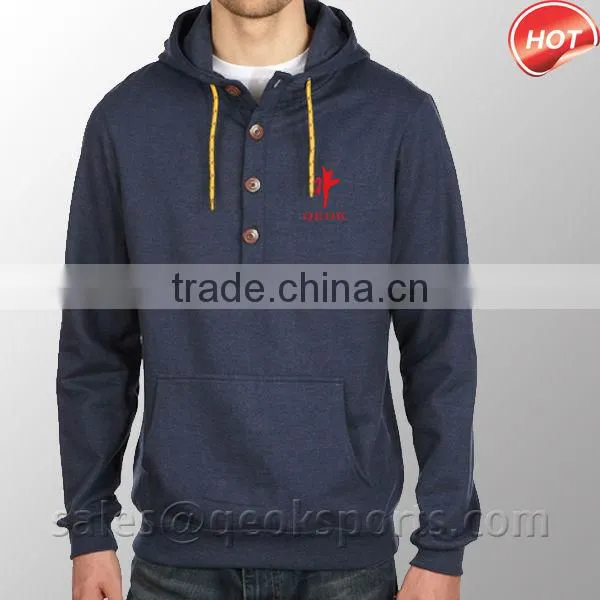 2014 Low MOQ custom fashion grey crewneck sweatshirt with pockets